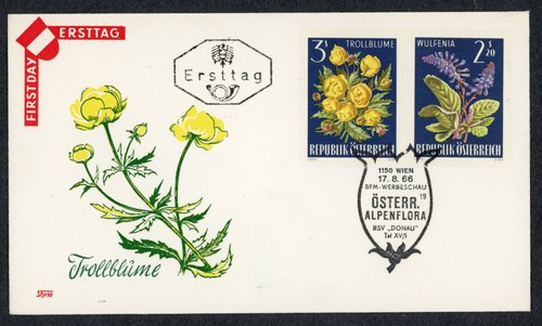Austria 766 767 globo fiore - austria, #766-767